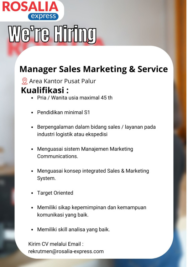 Manager Sales Marketing & Service